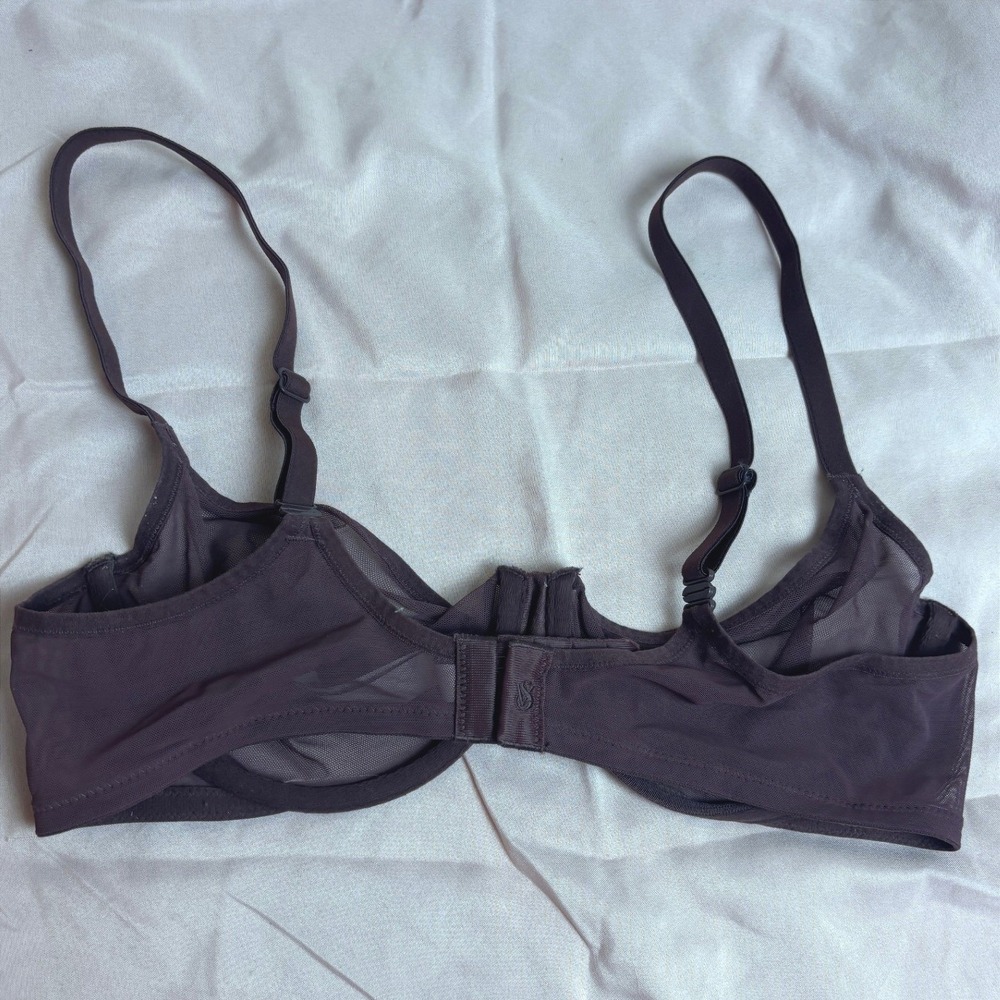 Victoria's Secret Unlined Wired Lot of 2 Bras 36C Teal Lace & Brown Mesh Bra - Picture 9 of 10